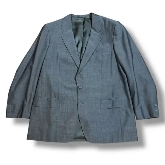 VTG G Handleman 2-Piece Suit Mens Gray Semi-Sharkskin Custom Made Size 44